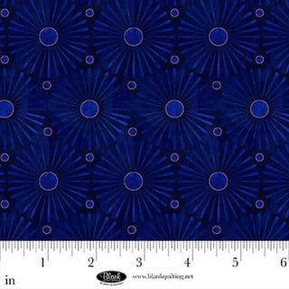 Cameo Appearance Sunbursts Navy Cotton 44"/45" Fabric Per Yard