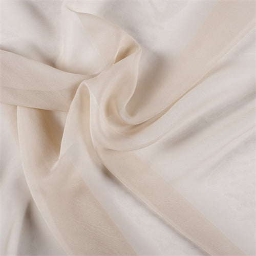 Runway Silks Beige Silk Chiffon Fabric - Reorderable