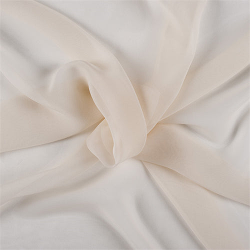 Runway Silks Cream Silk Chiffon Fabric - Reorderable