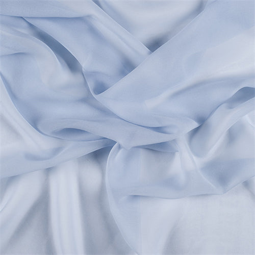 Runway Silks Sky Blue Silk Chiffon Fabric - Reorderable