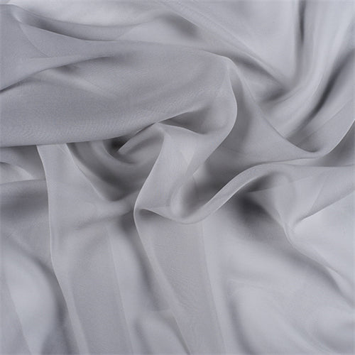 Runway Silks Light Gray Silk Chiffon Fabric - Reorderable