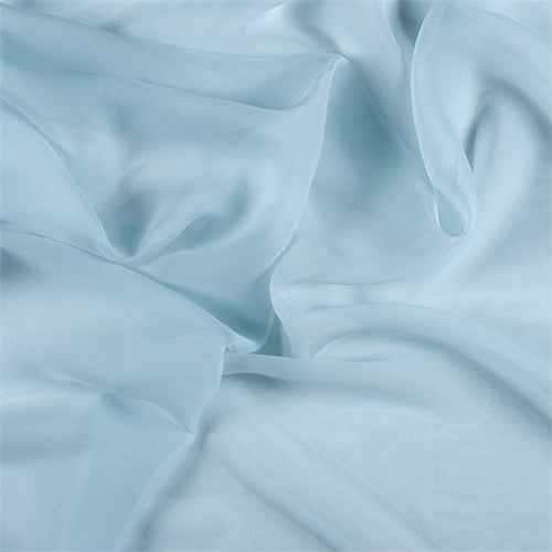 Runway Silks Pale Blue Silk Chiffon Fabric - Reorderable