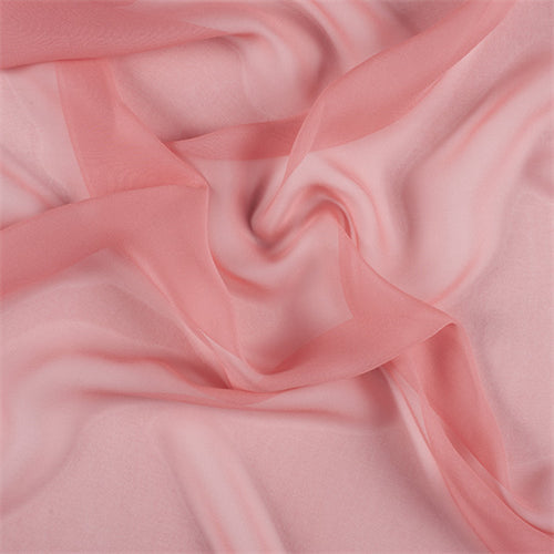 Runway Silks Coral Orange Silk Chiffon Fabric - Reorderable