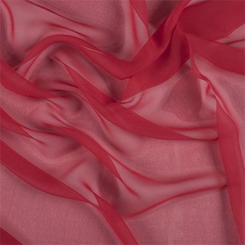 Runway Silks Bright Red Silk Chiffon Fabric - Reorderable