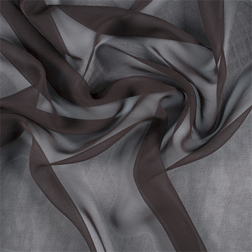 1 YD PC-Runway Silks Dark Brown Silk Chiffon Fabric - Reorderable