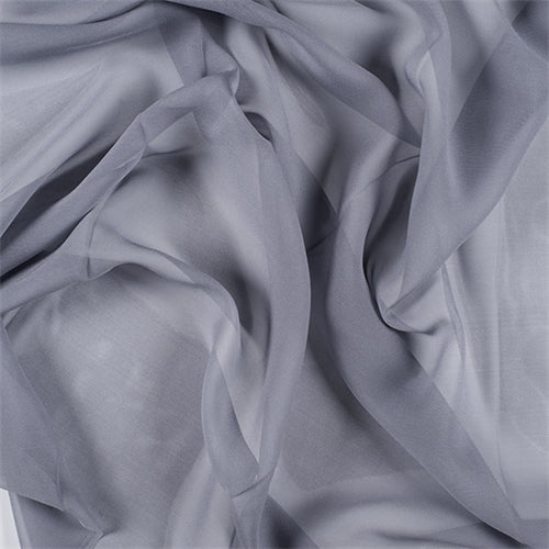 Runway Silks Gray Silk Chiffon Fabric - Reorderable