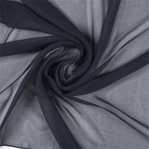 Runway Silks Midnight Navy Silk Chiffon Fabric - Reorderable