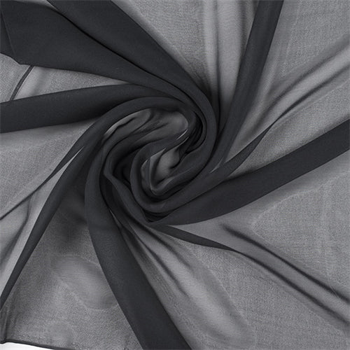 1 YD PC-Runway Silks Black Silk Chiffon Fabric - Reorderable