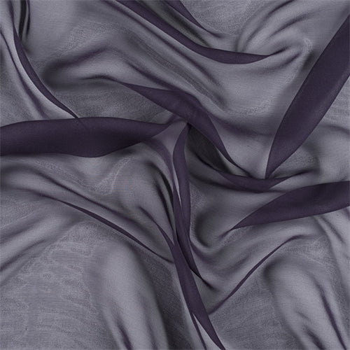 Runway Silks Eggplant Wide Silk Chiffon Fabric - Reorderable