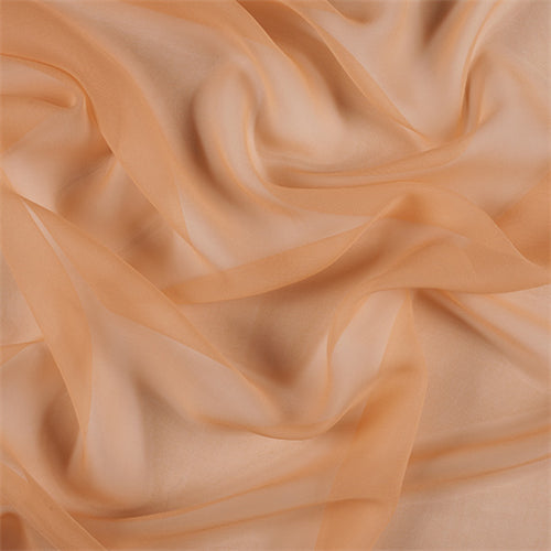 Runway Silks Light Orange Wide Silk Chiffon Fabric - Reorderable