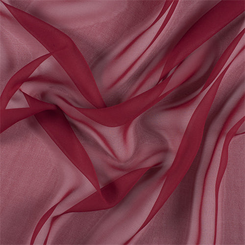 Runway Silks Dark Red Wide Silk Chiffon Fabric - Reorderable