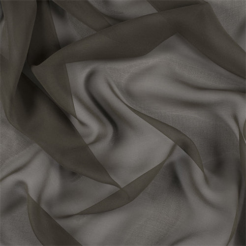 Runway Silks Olive Brown Wide Silk Chiffon Fabric - Reorderable