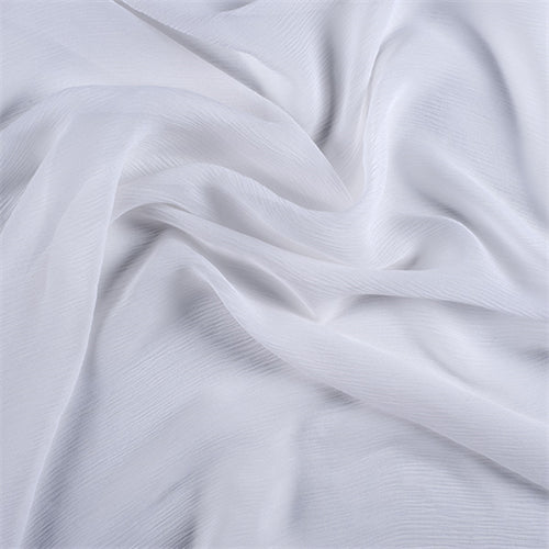 Runway Silks White Crinkled Silk Chiffon Fabric - Reorderable