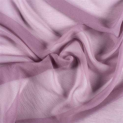 Runway Silks Mauve Crinkled Silk Chiffon Fabric - Reorderable