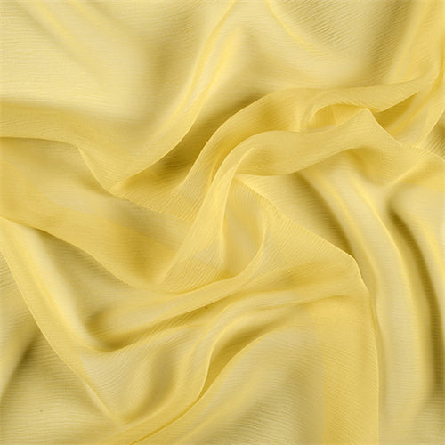 Runway Silks Bright Yellow Crinkled Silk Chiffon Fabric - Reorderable