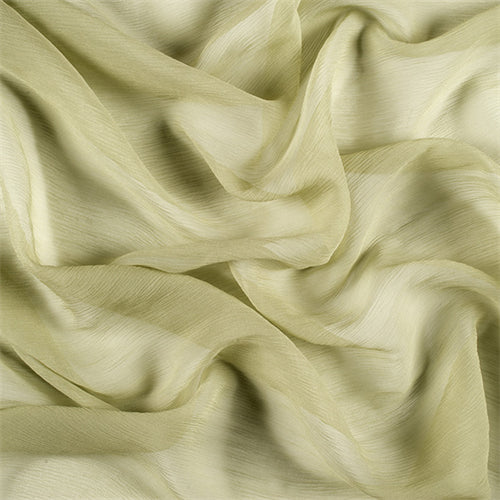 Runway Silks Celery Green Crinkled Silk Chiffon Fabric - Reorderable
