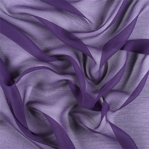 Runway Silks Purple Crinkled Silk Chiffon Fabric - Reorderable