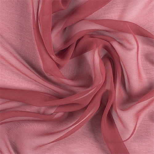 Runway Silks Antique Red Crinkled Silk Chiffon Fabric - Reorderable
