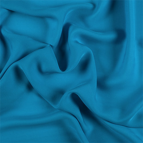 Runway Silks Bright Blue Silk Double Georgette Fabric - Reorderable