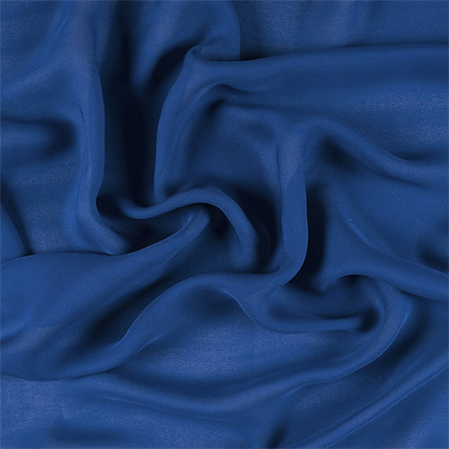 Runway Silks Dark Blue Silk Double Georgette Fabric - Reorderable