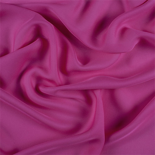 Runway Silks Magenta Silk Double Georgette Fabric - Reorderable