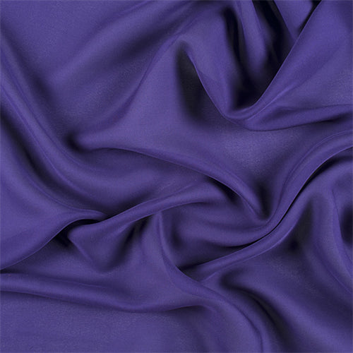 Runway Silks Dark Purple Silk Double Georgette Fabric - Reorderable