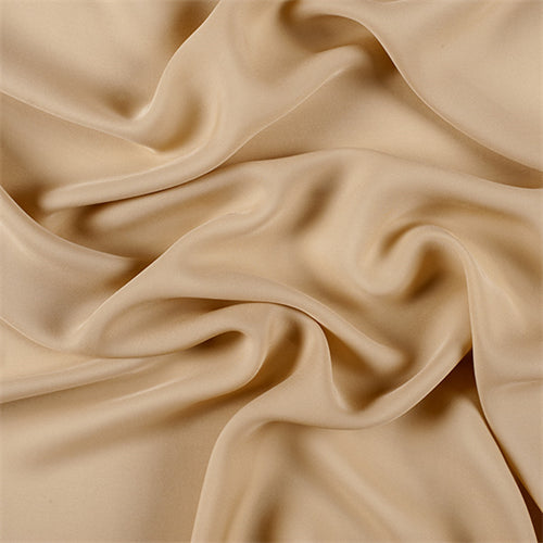 Runway Silks Golden Tan Silk Double Georgette Fabric - Reorderable