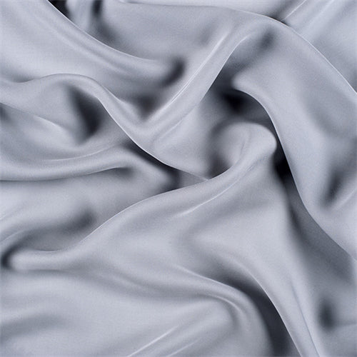 Runway Silks Silver Gray Silk Double Georgette Fabric - Reorderable