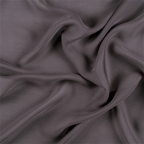 Runway Silks Dark Gray Silk Double Georgette Fabric - Reorderable