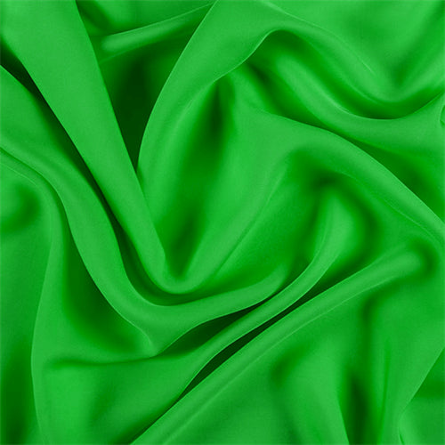 Runway Silks Green Silk Double Georgette Fabric - Reorderable