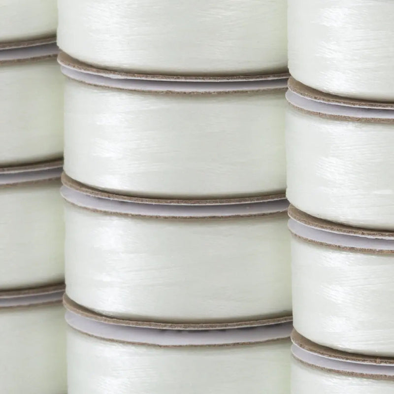 Super Bobs Poly #624 Natural Whilte (M-Style) 12 pack pre-wound bobbins