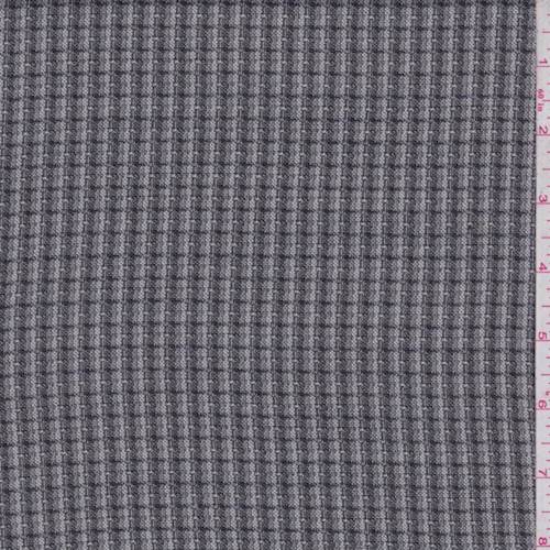 2 1/2 YD PC-Black/Grey Check Lightweight Suiting Fabric