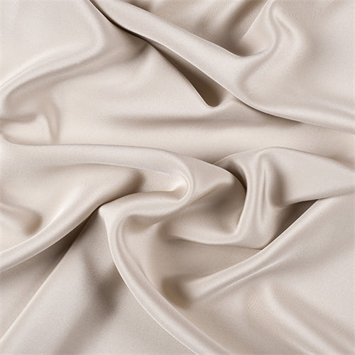 Runway Silks Beige 4 Ply Silk Crepe Fabric - Reorderable