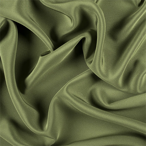 Runway Silks Grass Green 4 Ply Silk Crepe Fabric - Reorderable