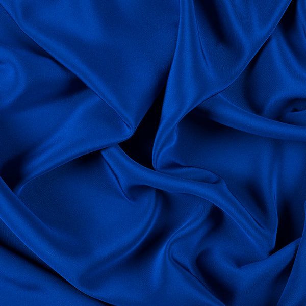 Runway Silks Blue 4 Ply Silk Crepe Fabric - Reorderable
