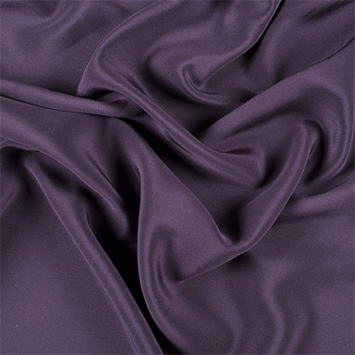 Runway Silks Eggplant 4 Ply Silk Crepe Fabric - Reorderable