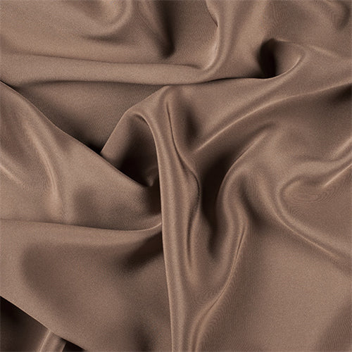 Runway Silks Brown 4 Ply Silk Crepe Fabric - Reorderable