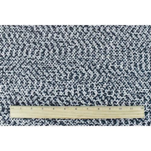 1 7/8 YD PC-Navy Blue/White Texture Cotton Dobby Fabric
