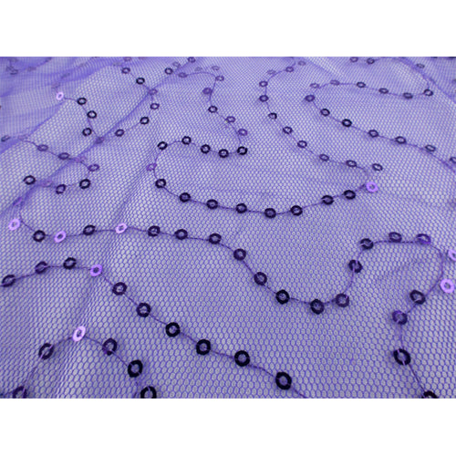 3 YD PC-Purple Spiral Sequin Mesh Fabric