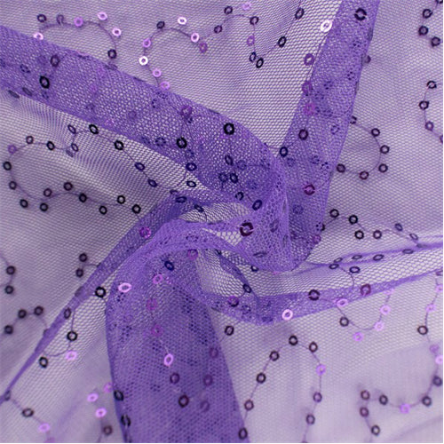 3 YD PC-Purple Spiral Sequin Mesh Fabric