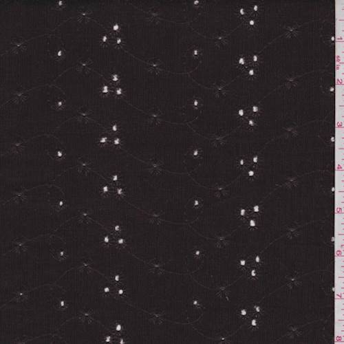 3 YD PC-Chocolate Floral Eyelet Corduroy Fabric