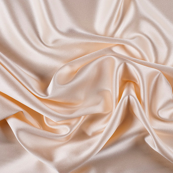 Runway Silks Cream Silk Crepe Back Satin Fabric - Reorderable