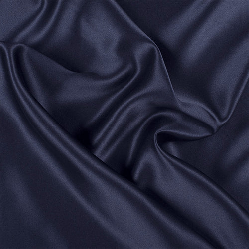 Runway Silks Navy Blue Silk Crepe Back Satin Fabric - Reorderable