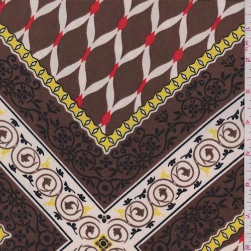 4 3/4 YD PC-Mocha Ogee Jersey Knit Fabric