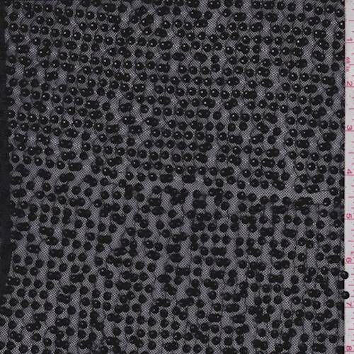 2 YD PC-Black Mini Circle Sequin Mesh Fabric