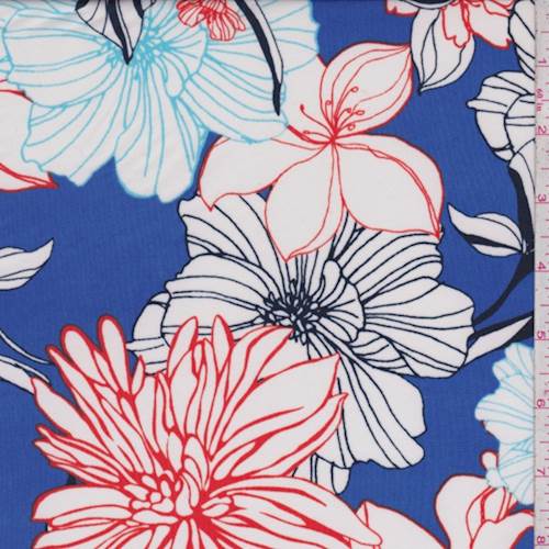 Wedgewood Floral Activewear-Swimwear Fabric