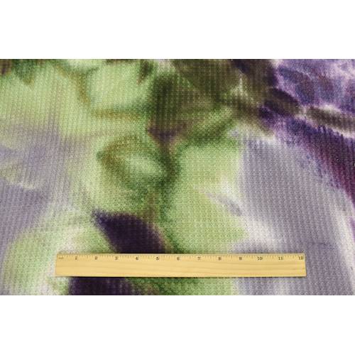 2 3/4 YD PC-Lavender/Sage/Eggplant Tie Dye Waffle Knit Fabric