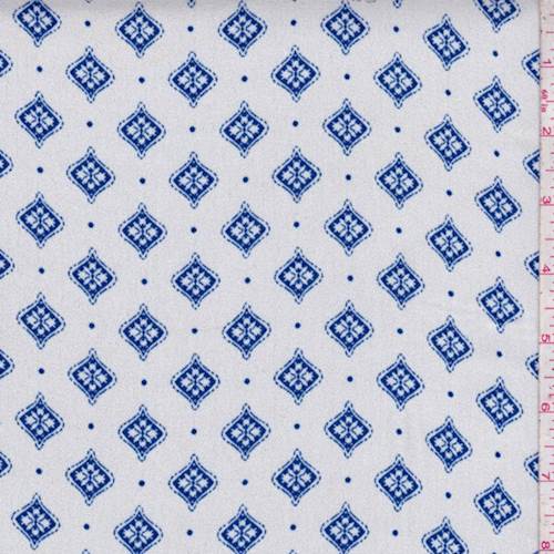 2 1/2 YD PC-White/Sapphire Diamond Crepe Georgette Fabric