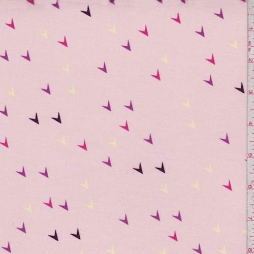 Peach Pink Arrows Print Cotton Fabric