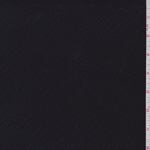 Deepest Navy Wool Blend Textured Coating Fabric